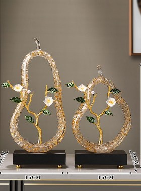 创意家居透明珐琅彩花梨摆件轻奢高档玄关客厅酒T柜电视柜装饰品