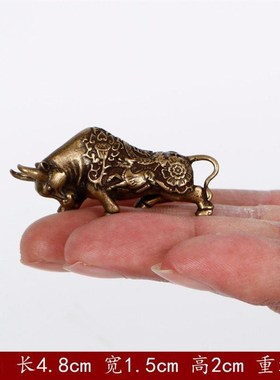 纯铜牛摆件d财牛运牛仿古铜器家居客厅送礼工艺品小号铜牛炒股铜
