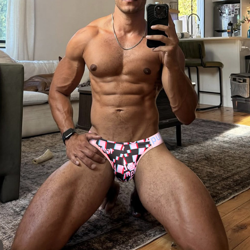 Men underwear pump!男三角内裤格子薄款U凸性感低腰潮流运动青年,淘宝优惠券,粉丝福利购,淘宝优惠卷