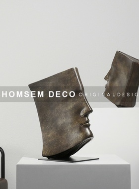 现代轻奢b艺术家居摆件样板房间售楼处软装家饰书房玄关酒柜工艺