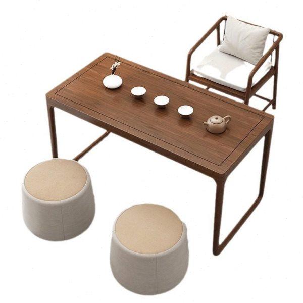 新中式阳台茶桌全套家用简约白蜡木茶桌椅组合全实木小户型泡茶台,淘宝优惠券,粉丝福利购,淘宝优惠卷