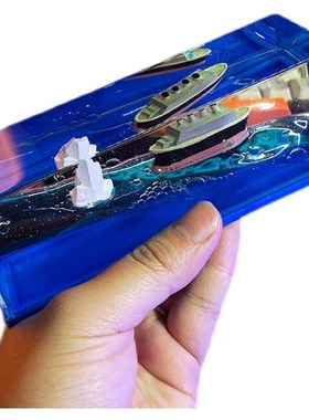 游轮流体漂流瓶邮轮汽车摆件车载B游体泰坦尼克号轮船小船黑珍珠