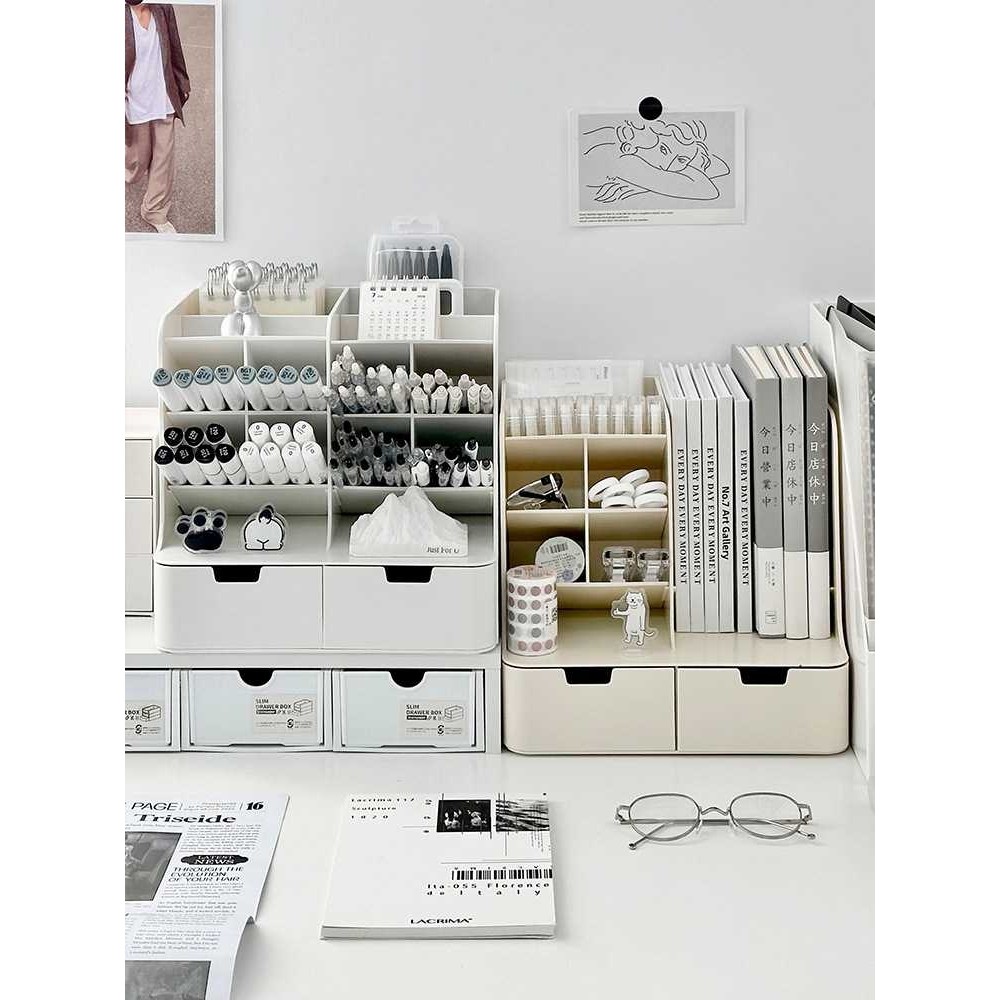 笔筒收纳盒办公室桌面大容量高级感学生斜插式多功能亚克力笔桶,淘宝优惠券,粉丝福利购,淘宝优惠卷