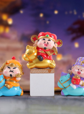 前程似锦马上发财财神到盲盒从林时光出水芙蓉海之梦卡通创意摆件