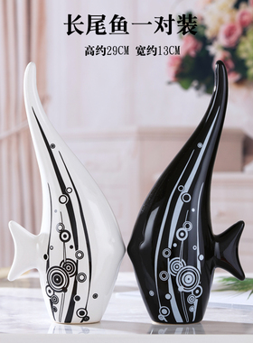 陶瓷家居客厅创意摆件现代简约房间电视酒K柜桌面新中式工艺装饰