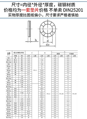 双叠自锁防松垫圈304不锈钢咬合式带齿防滑锁紧楔形垫片DIN25201