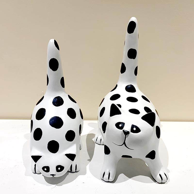 波点猫咪动物树脂客厅摆件家居饰品创意桌面酒柜装饰品样板间轻奢,淘宝优惠券,粉丝福利购,淘宝优惠卷