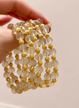 希曼汀猫眼珠金发晶手链女999款