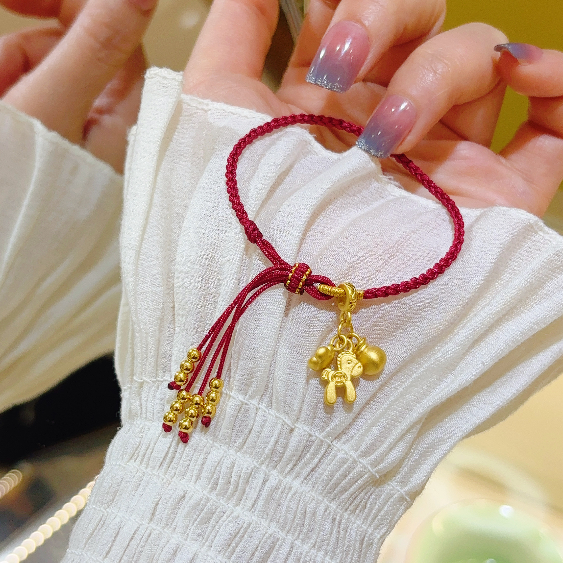 希曼汀黄金小马编织手链马上有钱999足金生肖马本命年送女友礼物,淘宝优惠券,粉丝福利购,淘宝优惠卷