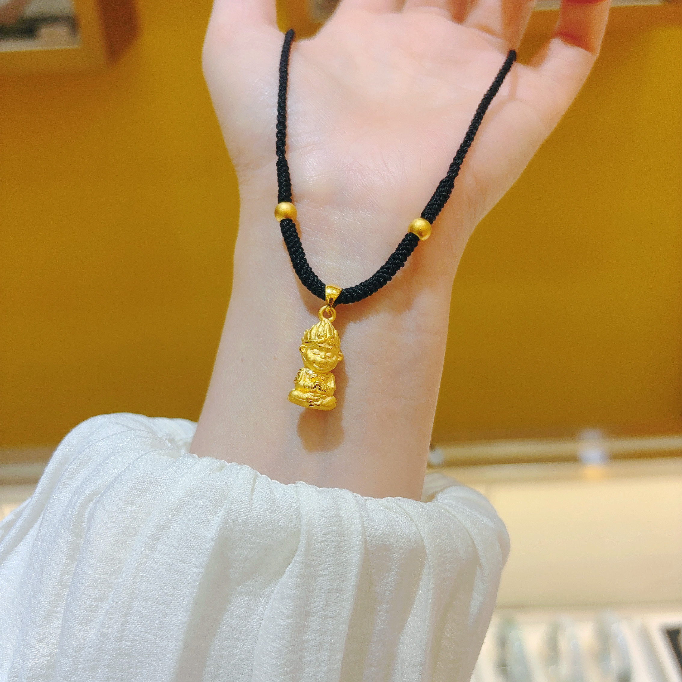 希曼汀足金999悟空立体纯金吊坠黄金齐天大圣挂坠项链绳送女友,淘宝优惠券,粉丝福利购,淘宝优惠卷