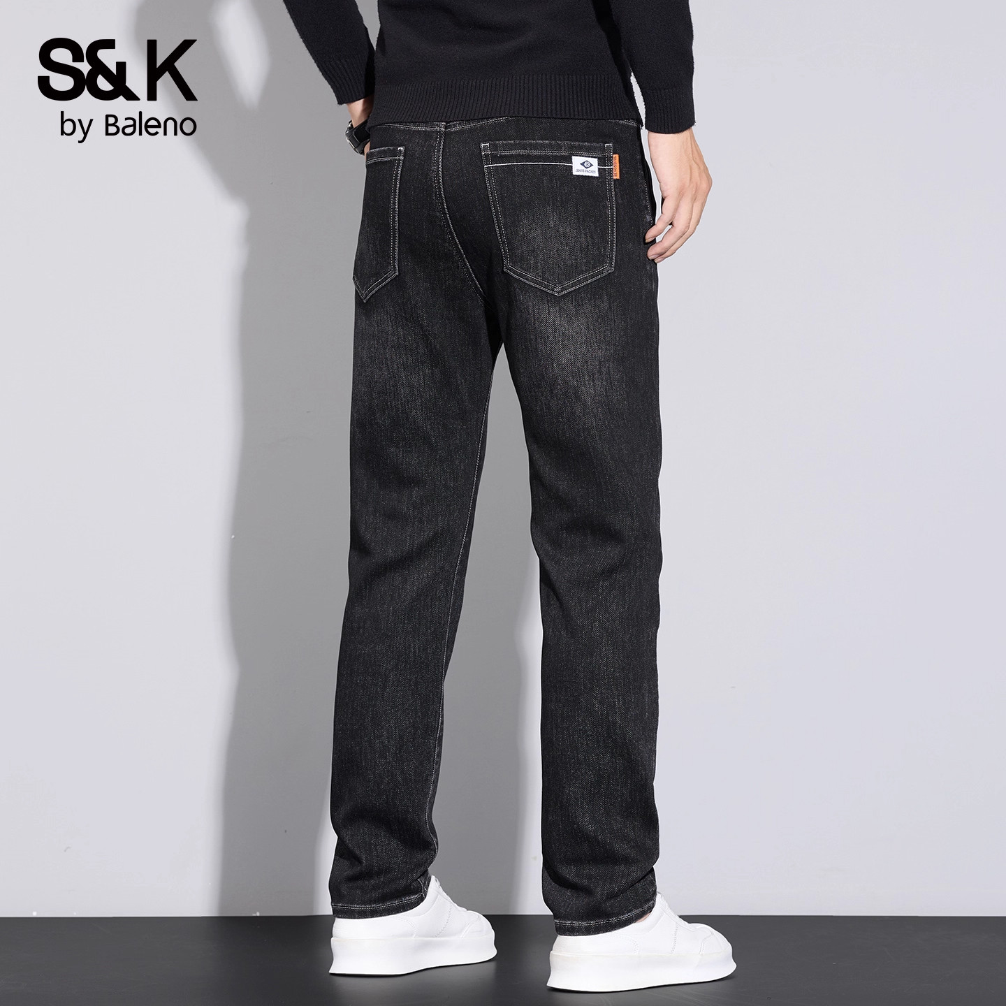 班尼路SK加绒加厚牛仔裤男2025秋冬季新款宽松时尚水洗直筒裤子男,淘宝优惠券,粉丝福利购,淘宝优惠卷