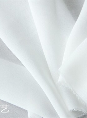 清仓 白色黑色雪纺 面料 乔其纱 纯色 服装 连衣裙里布 内衬布料