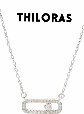 【Tia之夜 大狂】THILORAS蒂洛拉回形针镶钻轻奢项链女