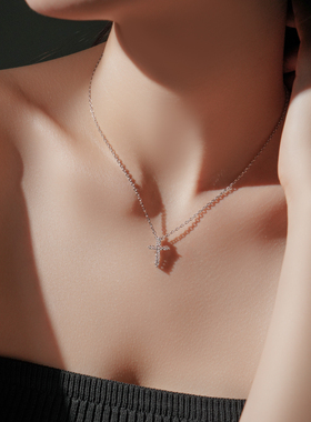 【十万粉丝节】THILORAS蒂洛拉十字架项链镶钻冷淡风轻奢TL80030