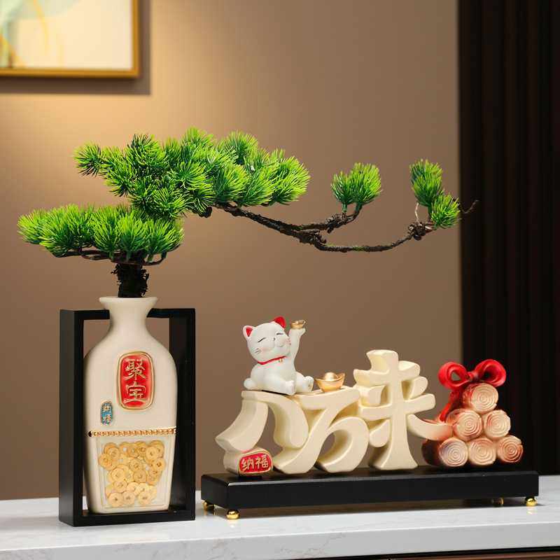 新中式摆件八方来财入户玄关客厅餐边柜装饰店铺乔迁开业布置用品,淘宝优惠券,粉丝福利购,淘宝优惠卷