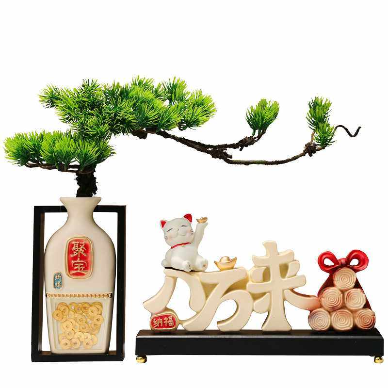 新中式摆件八方来财入户玄关客厅餐边柜装饰店铺乔迁开业布置用品,淘宝优惠券,粉丝福利购,淘宝优惠卷