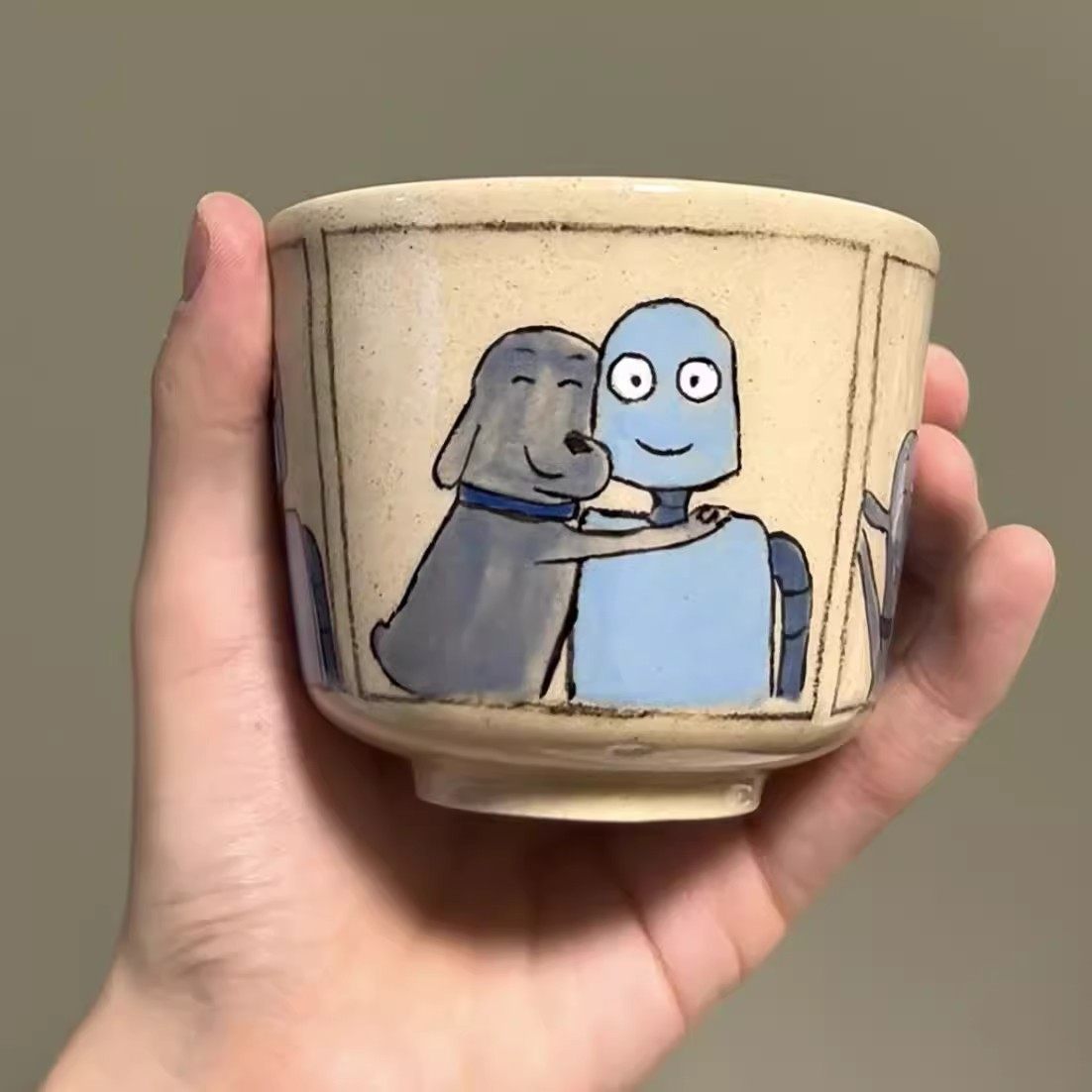现货！勾画手绘机器人之梦周边陶瓷咖啡马克杯可爱机器人小狗礼物,淘宝优惠券,粉丝福利购,淘宝优惠卷