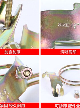 强力镀锌老虎夹卡箍橡胶管抽沙管水泵配套用加强型双钢丝抱箍喉箍