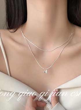 项链女轻奢小众设计感双层叠戴