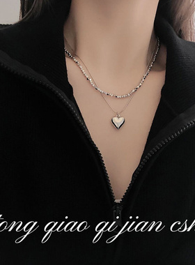 碎银子爱心双层叠戴项链小仙女