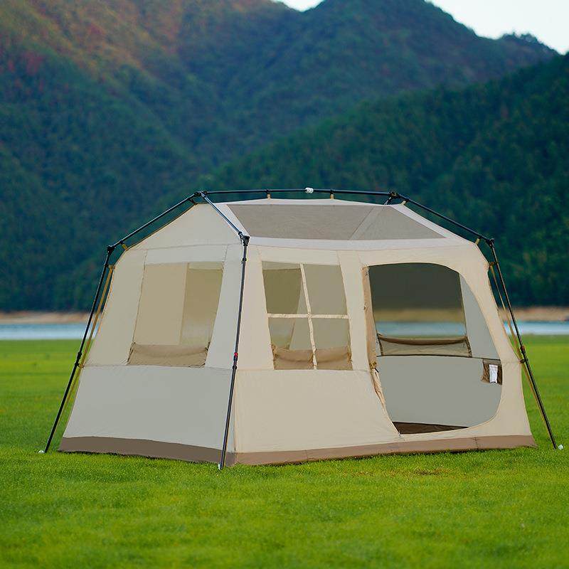 户外屋脊13帐篷便携式野营两室一厅黑胶露营自动速开折叠防雨加厚,淘宝优惠券,粉丝福利购,淘宝优惠卷