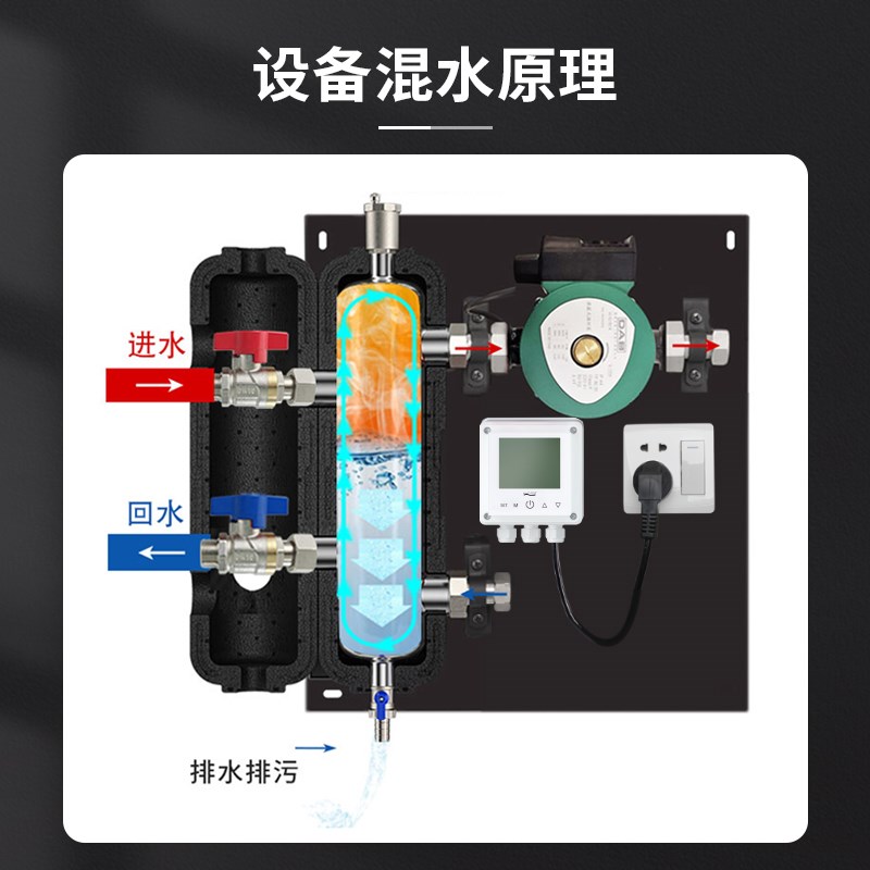 南先DAB系列壁挂炉地暖混水耦合中心耦合罐家用地暖系统全套设备 - 图2