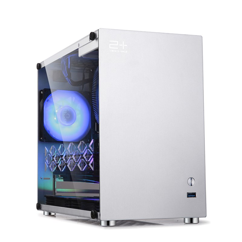 金河田MATE Q1PLUS全铝迷你台式机电脑侧透MATX风冷itx小机箱SFX - 图1