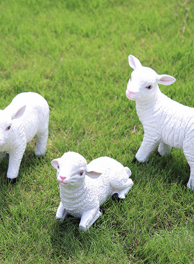 花园田园艺树脂创意仿真小羊生肖羊摆件猪牛羊工艺品装饰道具摆件