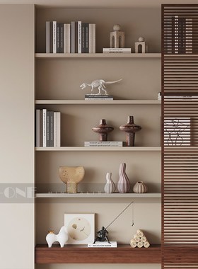 侘寂风样板间开放格艺术花瓶摆设售楼处大堂前台软装饰品陶罐摆件