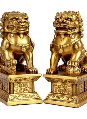 采购产品铜狮子饰品，铜狮子，家居用品一对，铜宫门狮子一对