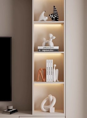 现代高级感电视柜酒柜装饰摆件家居客厅艺术白色陶瓷装摆设