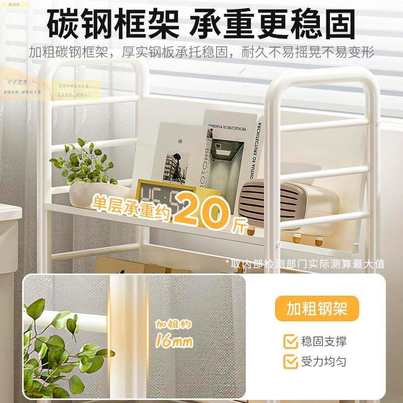 移动小推车置物架书架带轮铁艺架子收纳书桌旁落地可移动家用书柜 - 图2