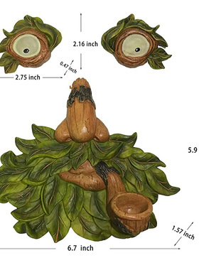 庭院树挂面具挂饰夜光树脸挂件花园树怪五官户外树下挂墙树脂工艺