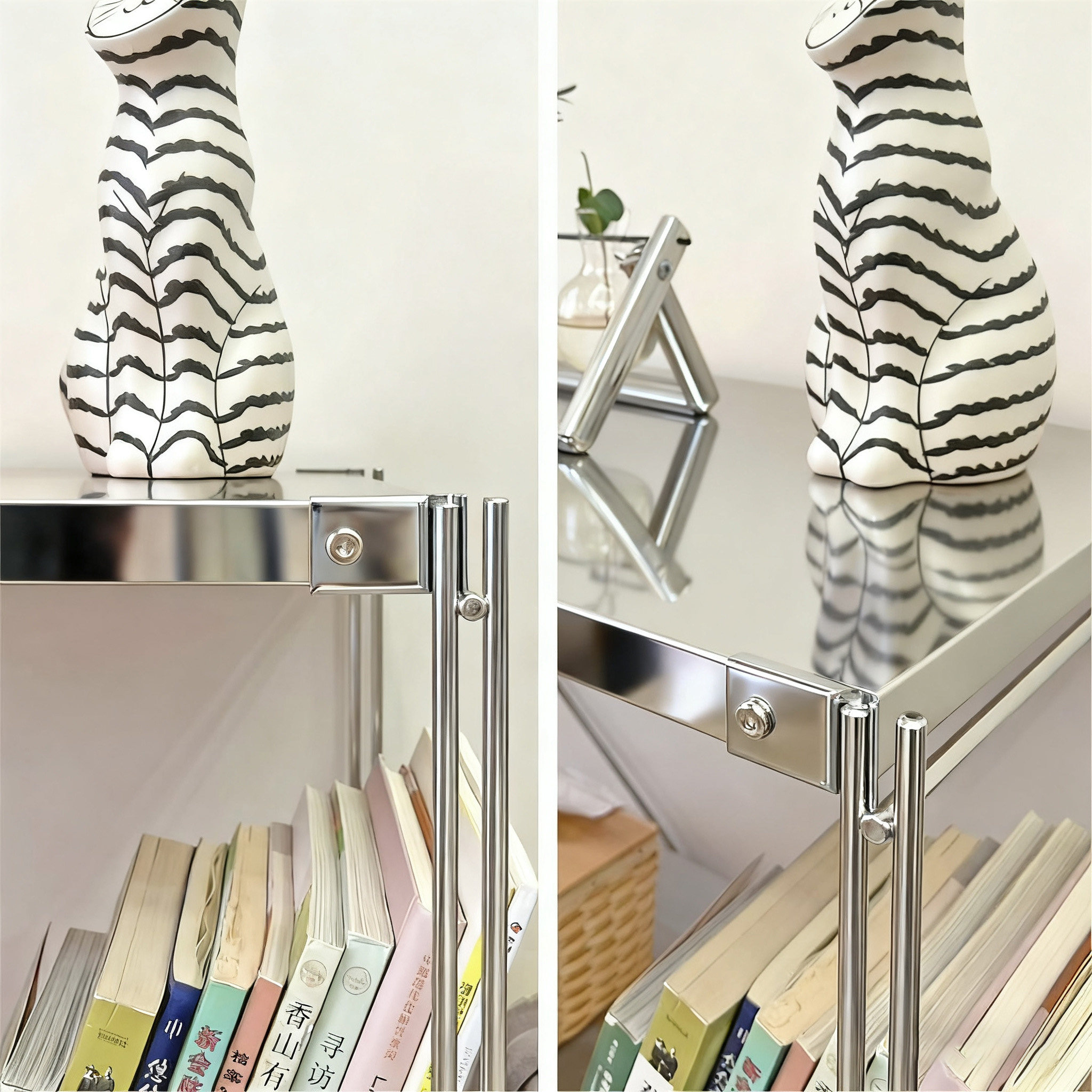 日式不锈钢客厅置物架落地式阳台多层收纳架书架咖啡机光轴储物架,淘宝优惠券,粉丝福利购,淘宝优惠卷