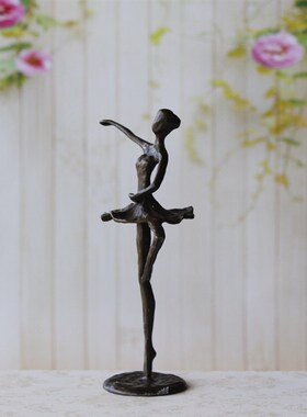 欧式铸铁风情创意设计抽象人物摆件工艺新芭蕾单人舞家居装饰软装