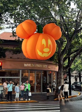 发光南瓜气球 万圣节装饰大型摆件网红打卡店铺道具气模商场橱窗