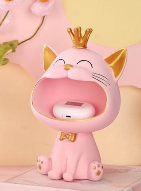 招财猫钥匙收纳摆件轻奢进门玄关入户鞋柜茶几客厅家居装饰品布置