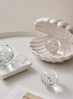 贝壳小夜灯摆件家居饰品珍珠房间装饰品托 托盘首饰盒工艺礼品摆