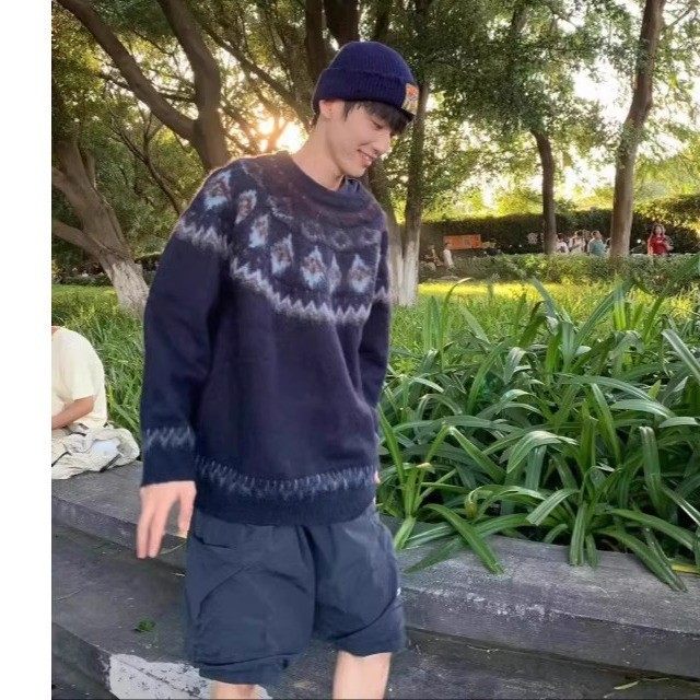 圣诞红色费尔岛毛衣男女潮牌情侣装针织衫秋冬季复古懒惰风毛线衣,淘宝优惠券,粉丝福利购,淘宝优惠卷