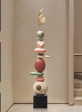 客厅玄关电视柜沙发旁边大型落地摆件家居时来运转艺术高档装饰品