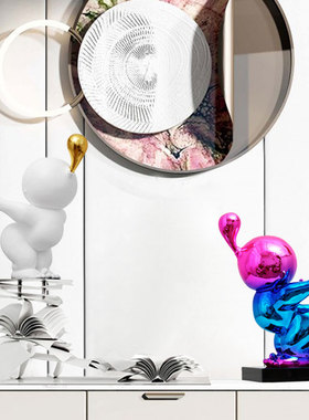 现代简约抽象人物雕塑摆件售楼处样板间酒店大型落地玻璃钢艺术品