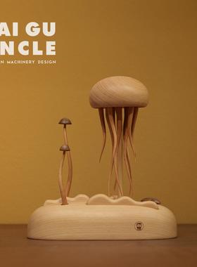 百谷大叔（机械水母）圣诞创意伴手礼桌面摆件节日礼木制工艺品