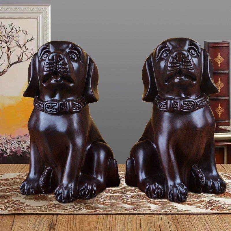 花梨实木质生肖狗桌面小狗摆件黑檀红木工艺装饰品生日礼物男,淘宝优惠券,粉丝福利购,淘宝优惠卷