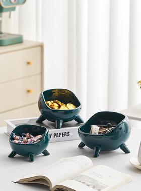 轻奢鞋柜门口进门入户玄关放钥匙的收纳盒摆件客厅遥控器装饰托盘