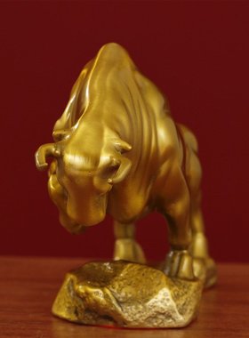 铜牛摆件全铜贺岁新年工艺装饰品招财办公桌室客厅华尔街牛装饰
