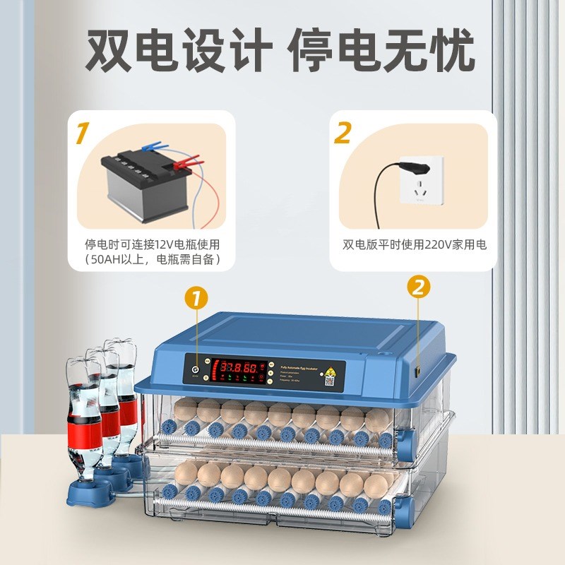 鸡蛋孵抱器芦丁鸡卵小鸡孵化机全自动家用型小型孵化器孵蛋机浮付 - 图2