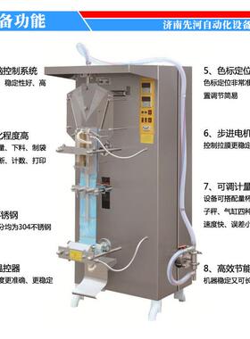 液体包装机立式全自动袋装豆浆鲜果汁酒水牛奶料酒酱油包装机厂家