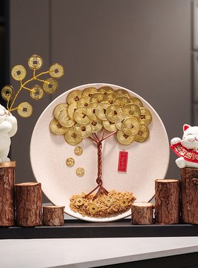 八方来财摆盘摆件店铺开业贺礼办公室前台玄关客厅电视柜乔迁礼物