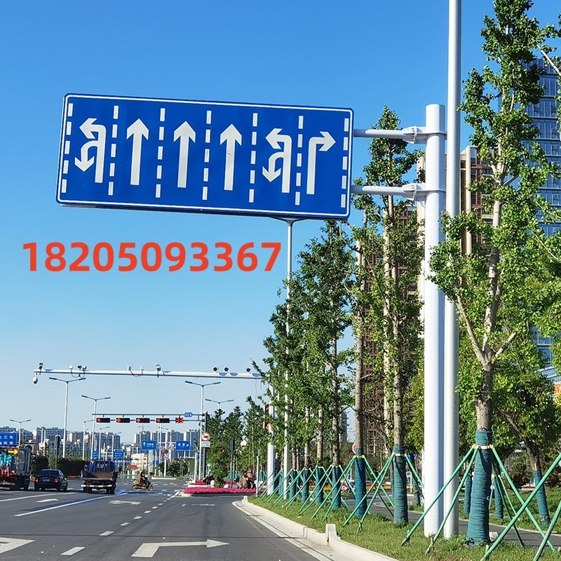 交通指示牌杆道路标志牌杆标识x立柱L八角杆F单悬臂公路标志杆定 - 图2