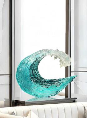 轻奢透明树脂雕塑摆件酒店大堂售楼处样板间客厅玄关装饰品艺术品